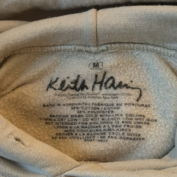 Keith Haring beige graphic, long sleeved hoodie with kangaroo pocket. Men’s M - Picture 6 of 6
